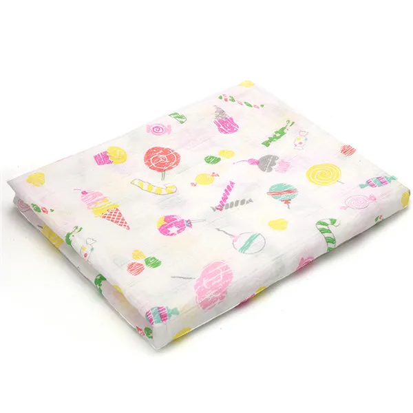 Baby Blanket Muslin Wrap Newborn Swaddles Plat Mat Baby Photography Blankets Mantas De Bebes Infant Stroller Cover 115*115cm - Color: 34