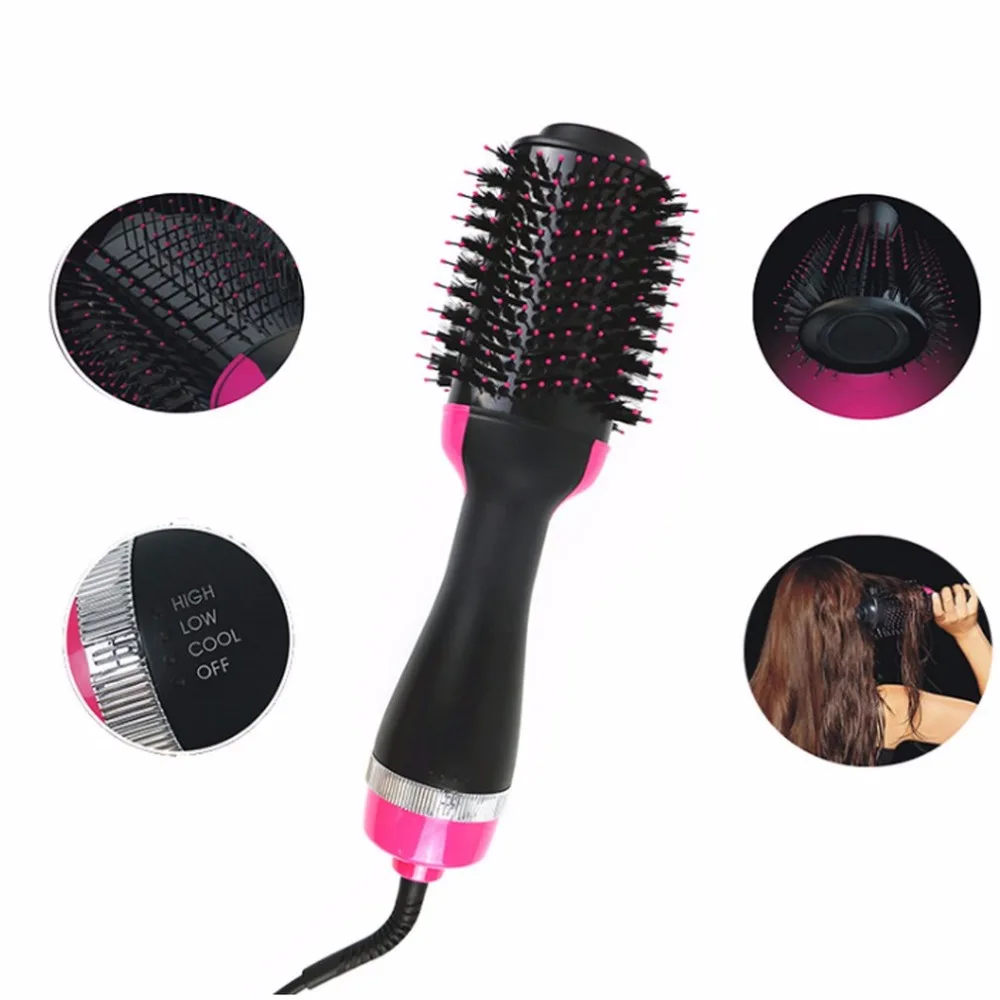 

Pro Electric Hair Dryer Comb Multifunctional Infrared Negative Ion Hot Air Comb Straight Curling Hair Comb Hairdryer