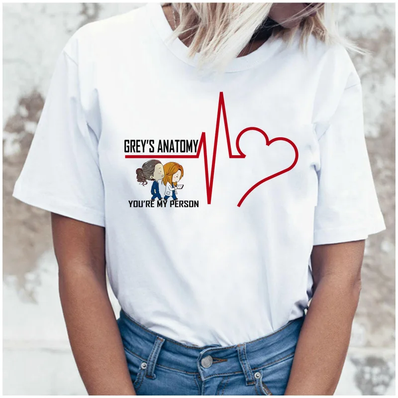 GREYS Anatomy You're My Person новая футболка женская футболка корейский стиль harajuku Женская ulzzang Эстетическая футболка рубашка - Цвет: 2377