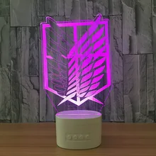 3D лампа крытый радар Bluetooth динамик музыка ночник 5 цветов Изменение Светодиодная лампа детская спальня настольная лампа