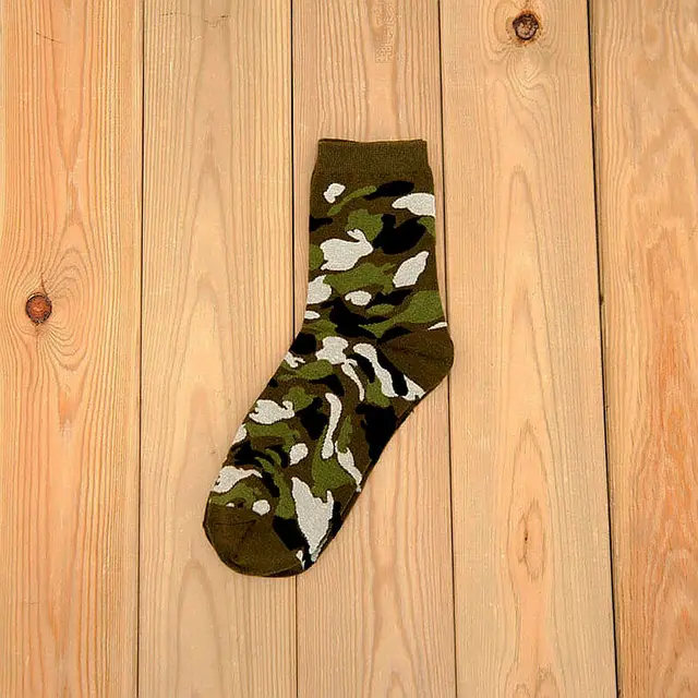 Best Price 3 Pairs Camo Hunting CS Ankle Socks Soft Cotton Camping Crew Forest Stockings Cycling Bowling Camping Hiking Sock Military Green