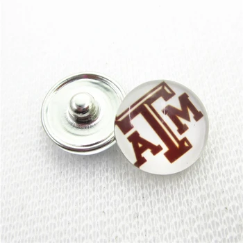 

10pcs US Texas A&M Aggies Snap Buttons 18mm Sports snap buttons Diy Snaps Jewelry Bracelet&bangles charms