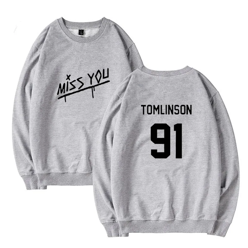 W2 Louis Tomlinson One Direction Hoodies Men/Women Hoodie Sweatshirt Winter Miss You Tracksuit Women Jacket Coat Casual Clothes