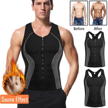 Miss Moly Neoprene Body Shaper Promote Sweat Zipper Vest Waist Trainer Male Slimming Thermo Shapewear Mens Modeling Top