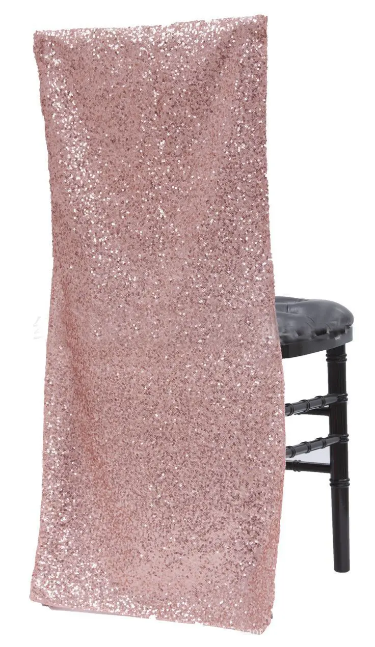 Rose Gold 1 шт. блесток украшения ткани розового золота стульев полная стул Румяна блестками для банкета Свадебная вечеринка Декор - Цвет: Rose Gold