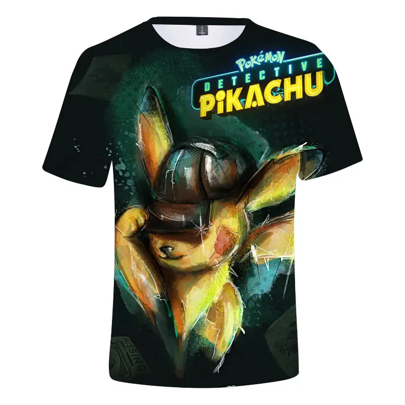 

Pokemon Detective Pikachu 3D Printed Children Boys T-shirt 2019 Summer NEW Streetwear Short Sleeve Shirt Kids Tops Marshmello