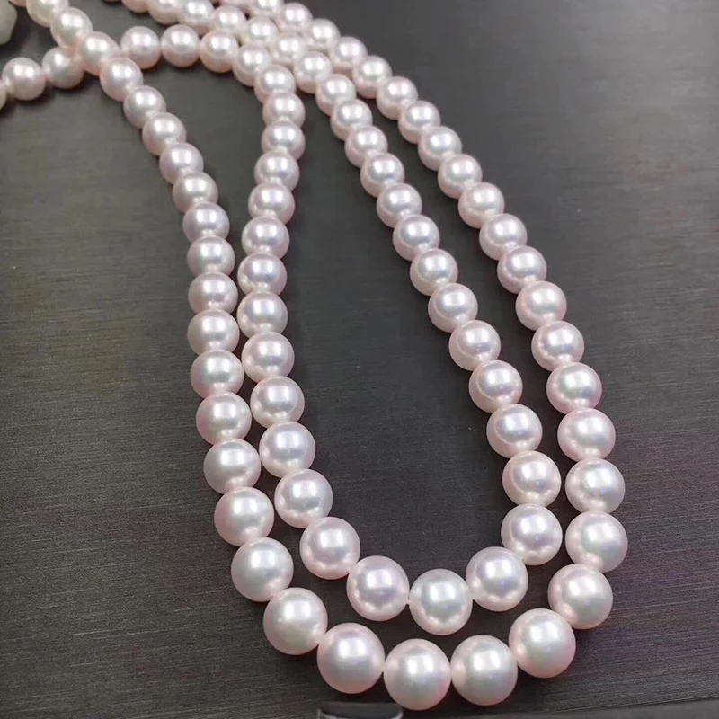 natural Round pearls strand necklace chockers (1)