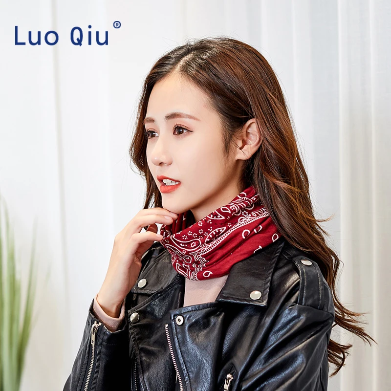 Women Cotton Print Turban Seamless Bandanas Camouflage Head Wrap Fashion Leaf Star Girl Beanie Neck Tube Sweat Hat Turbante Cap