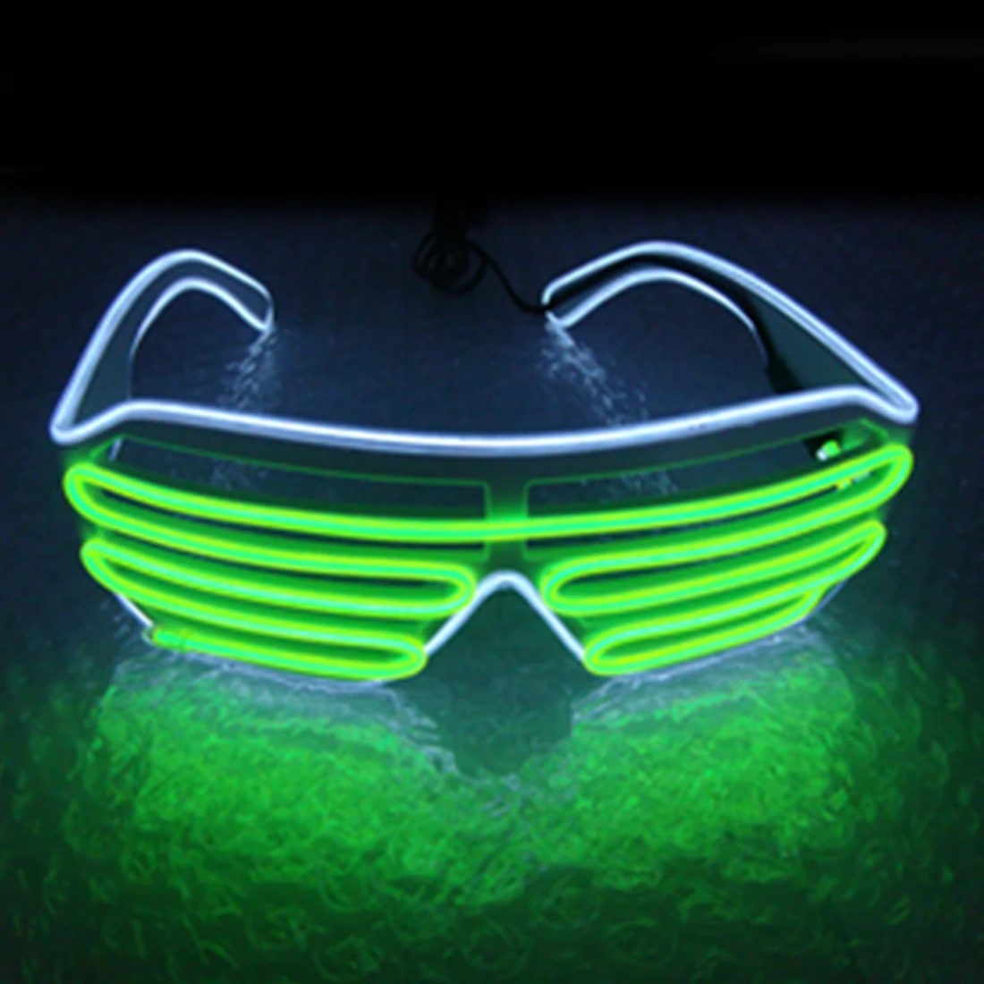 2019two-цветные жалюзи Режимы вспышки EL Flash очки светящееся Освещение красочные светящиеся DJ очки Классические карнавальные танцевальные бар