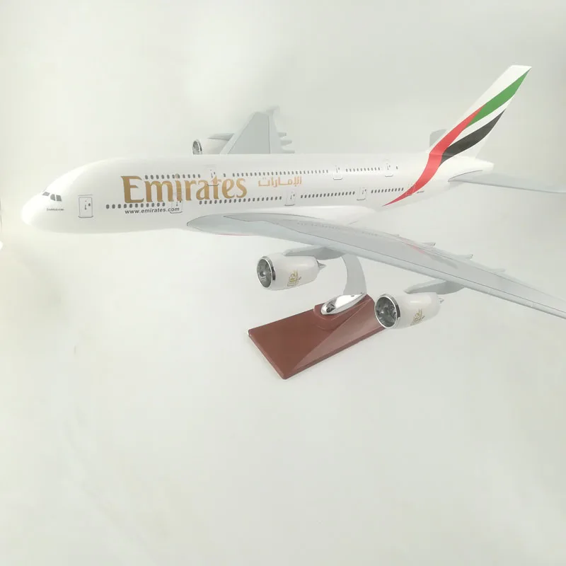 45-47 см Эмираты A380 смолы модели самолетов статический самолет модели подвесная игрушка коллекции подарок Бесплатная EMS экспресс-доставка