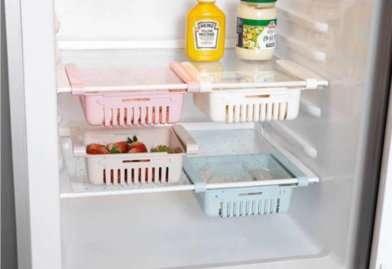 Ящик для хранения на холодильник, стеллаж для овощей, фруктов, еды, органайзер, лоток для хранения с крючками, кухонные аксессуары, 1 шт