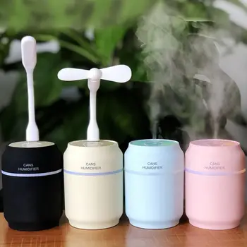 

Multi-Function Mini Can Air Humidifier With LED Night Light Mist Maker