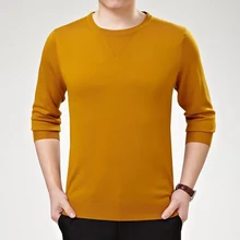Новинка Осень Зима стиль мужской вязаный свитер Повседневный английский стиль круглый вырез длинный рукав рубашки топы размера плюс