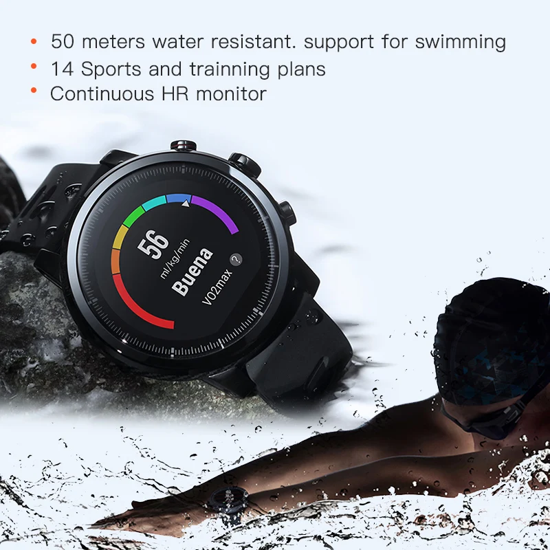 Оригинальные Смарт-часы Amazfit Pace, глобальная версия Bluetooth 4,0, спортивные gps, Wi-Fi, умные часы для iphone