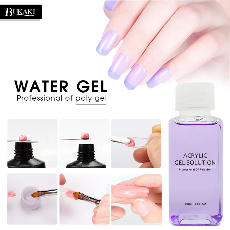 BUKAKI 30ml UV Soak Off Clear Nail Varnish Slip Solution Poly Gel