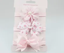 on sale 3pc baby girl boy elastic flower headband children skinny stretchy Bowknot elastic hair Band