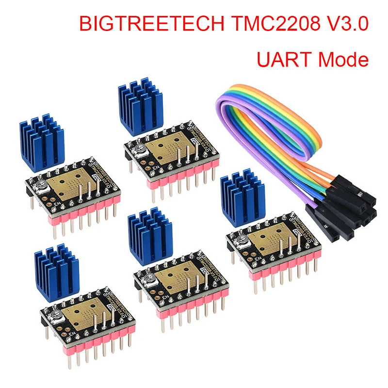 5 шт. BIQU BIGTREETECH TMC2208 V3.0 UART шаговый двигатель бесшумный драйвер умная электроника Stepstick 3d принтер запчасти аксессуары