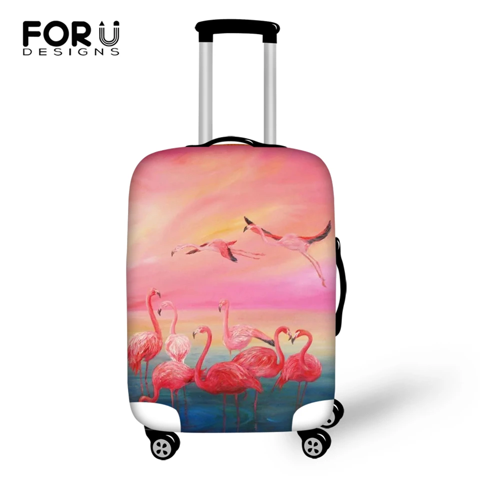 FORUDESIGNS Cartoon Luggage Cover Flower Flamingos Prints Pattern Travel Accessories Only Cover Fashion Design Suitcase Cover FORUDESIGNS Cartoon Luggage Cover Flower Flamingos Prints Pattern Travel Accessories Only Cover Fashion Design Suitcase Cover
