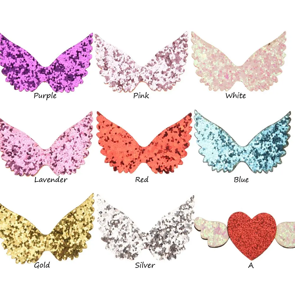 

18pcs Glitter Cartoon Flower 3.5*5.5cm Angel Wings Fashion Hair Accessories DIY Headwrap Accessory Boutique Hair flower