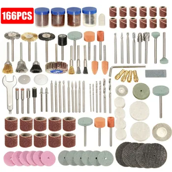 

166PCS 1/8" Rotary Tool Polishing Wheel Drill + Cutting Disc + Wrench + Chuck Accessory Kit For Grinding Metal Surface Cleaning