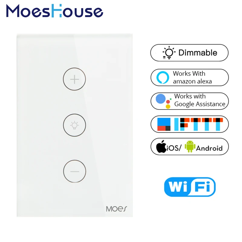 

WiFi Smart Dimmer Light Switch APP Remote Control Works with Amazon Alexa and Google Home IFTTT Smart Home System