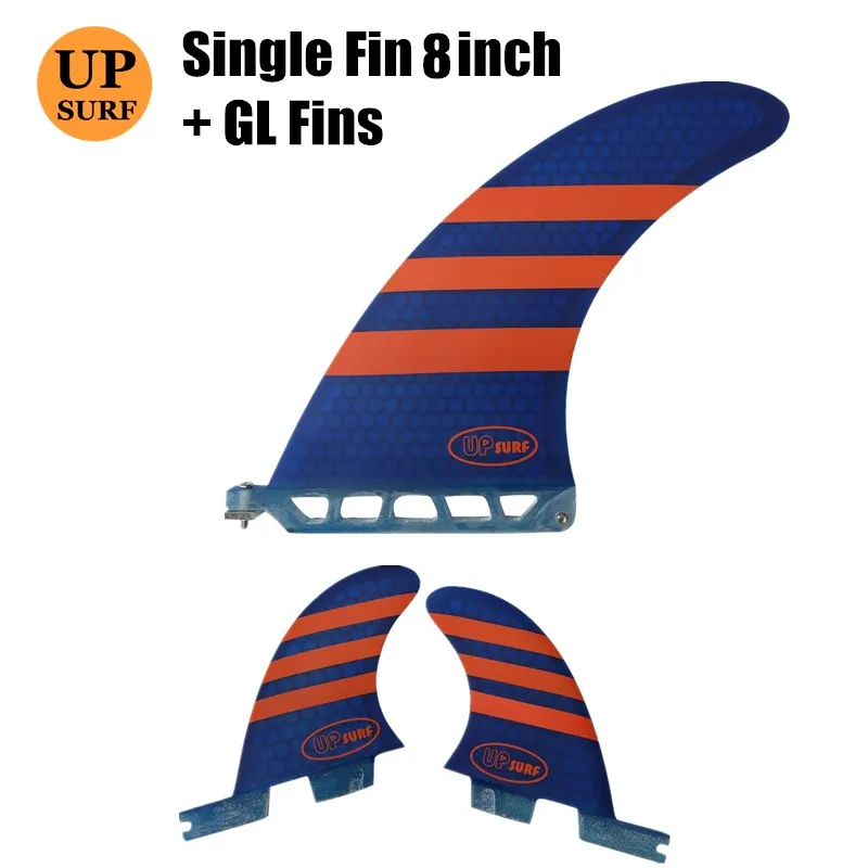 

FCS2 GL rear fins+8" Length Long Board Fin Honeycomb Fiberglass Single Fins Surfboard Center Fins