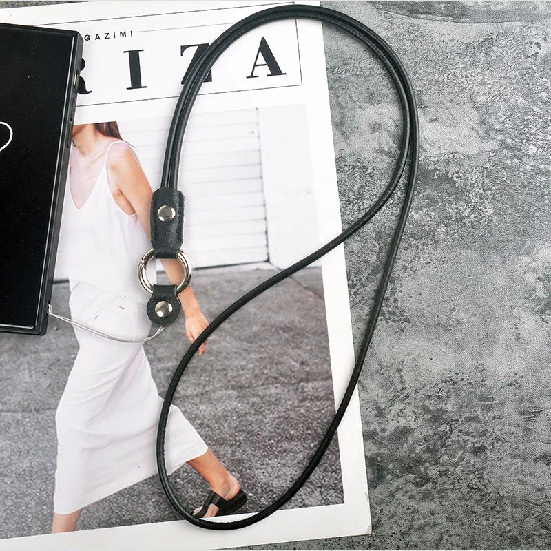 

NEW Leather Phone Lanyard for key mobile Phone Cord neck Strap ID Pass Card Holder Hang Rope Ring Camera USB MP4 Straps Pendant