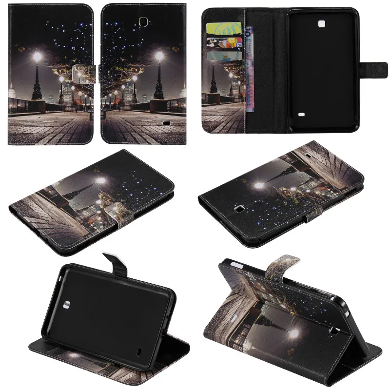 

Printed Pattern Tablet Case For Samsung Galaxy Tab 4 7.0 inch T230 T235 cases Fashion Stand filp PU Leather Fund cover + Pen