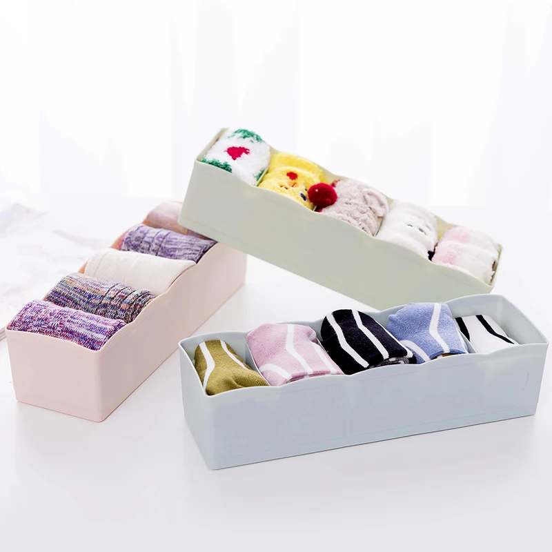 

5 Grids Plastic Drawer Organizer Box Socks Underwear Storage Box Multi-function Desktop Jewelry Cosmetics Makeup Storage Box