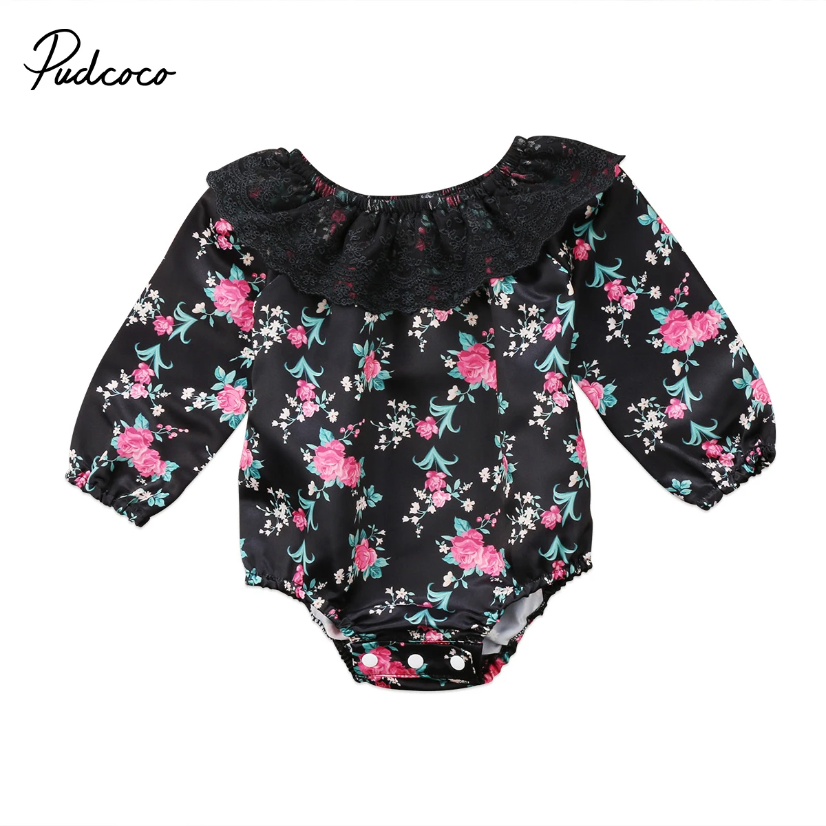 Newborn Baby Girls Floral Lace Floral Bodysuit Clothes Babies Flower