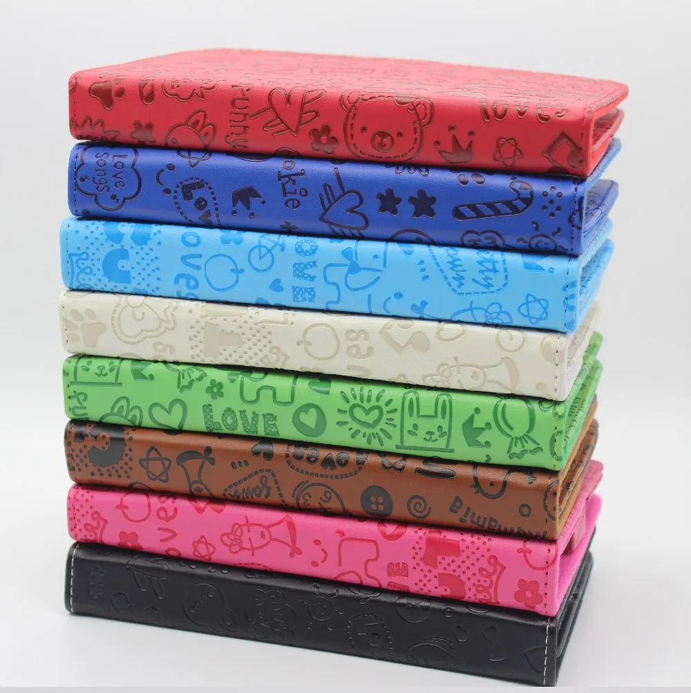 

7 Inch leather case for all the 7 inch tablet pc Ebook MID more color and fashion Cartoon Pattern Leather Holster