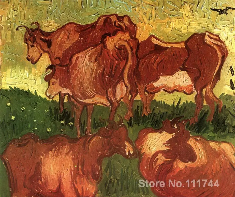 

Wall art Cows by Vincent Van Gogh paintings on canvas Handmade High quality