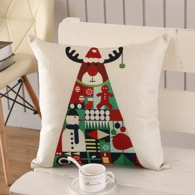 Горячая Распродажа, декоративная наволочка с рождественским оленем, Санта Клаус, подушка со снеговиком, декоративная наволочка, coussins decoratif chic - Цвет: 21