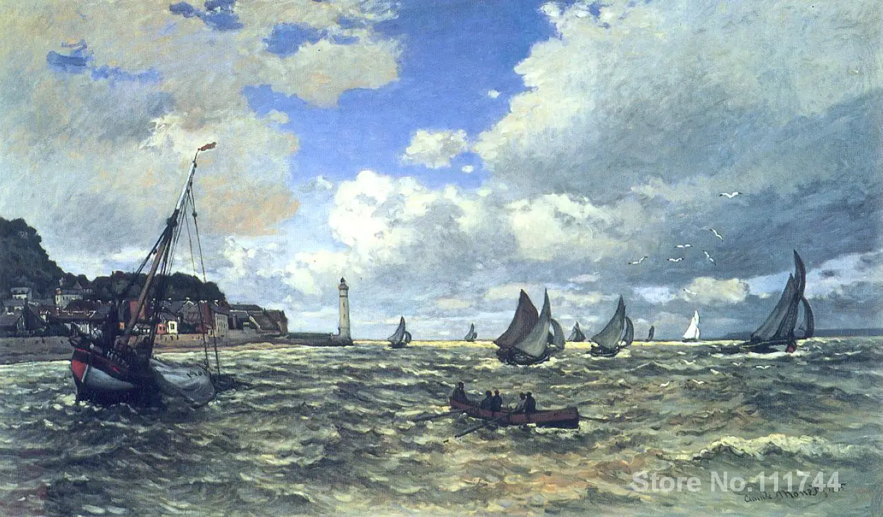 

Copy oil paintings famous artist The Seine Estuary at Honfluer Claude Monet artwork handmade for home wall decoration