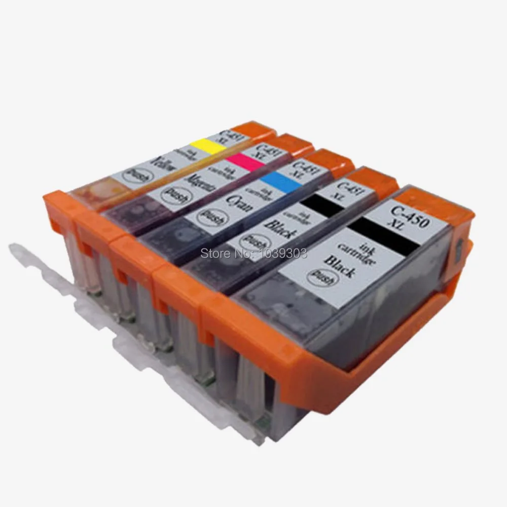 

5Color Ink Cartridges compatible For Canon 451 PIXMA IP7240 Cli-451 PGI450 PGI-450XL PIXMA MG5440 MG5540 IX6540 IX6840 IP8740