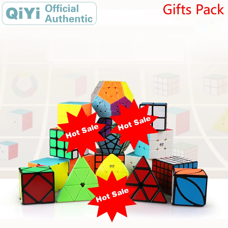 

QiYi Gift Pack Magic Cube 4 sets pcs 2x2x2 3x3x3 4x4x4 5x5x5 Combination Luxury Package NEO Speed Cube Puzzle Fidget Toys
