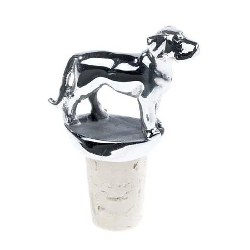 Free Shipment Stainless Steel Labrador Dog Cork Wine Bottle Stopper Bar