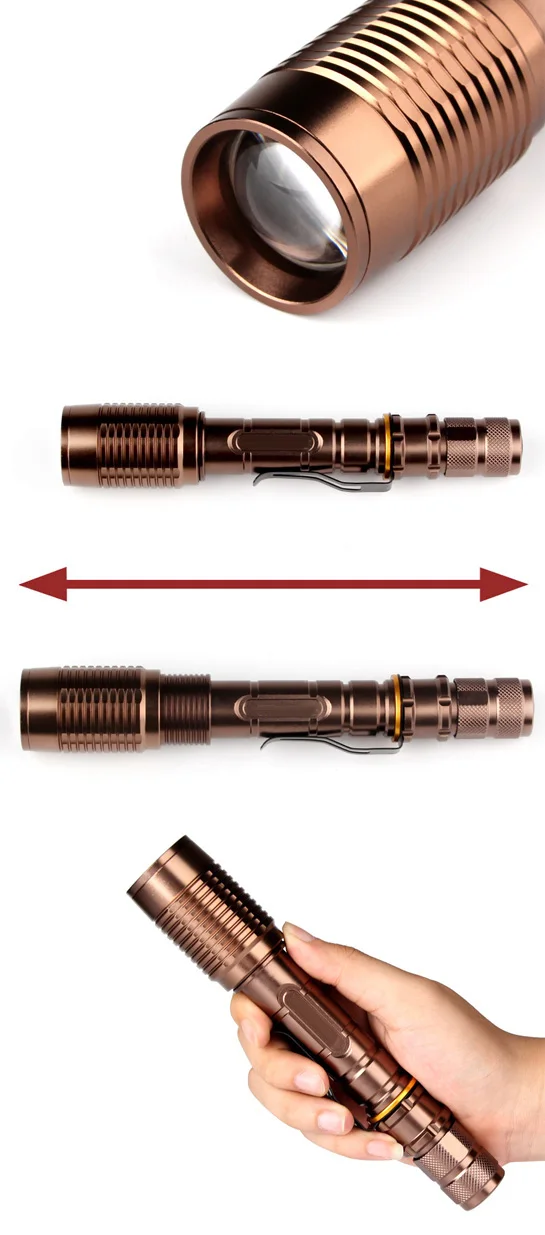 New Powerful Zoom 2000 Lumen Flashlight Lantern Cree XM-L T6 LED Tactical Police Torch Light For Rechargeable 18650 AAA Battery (12)