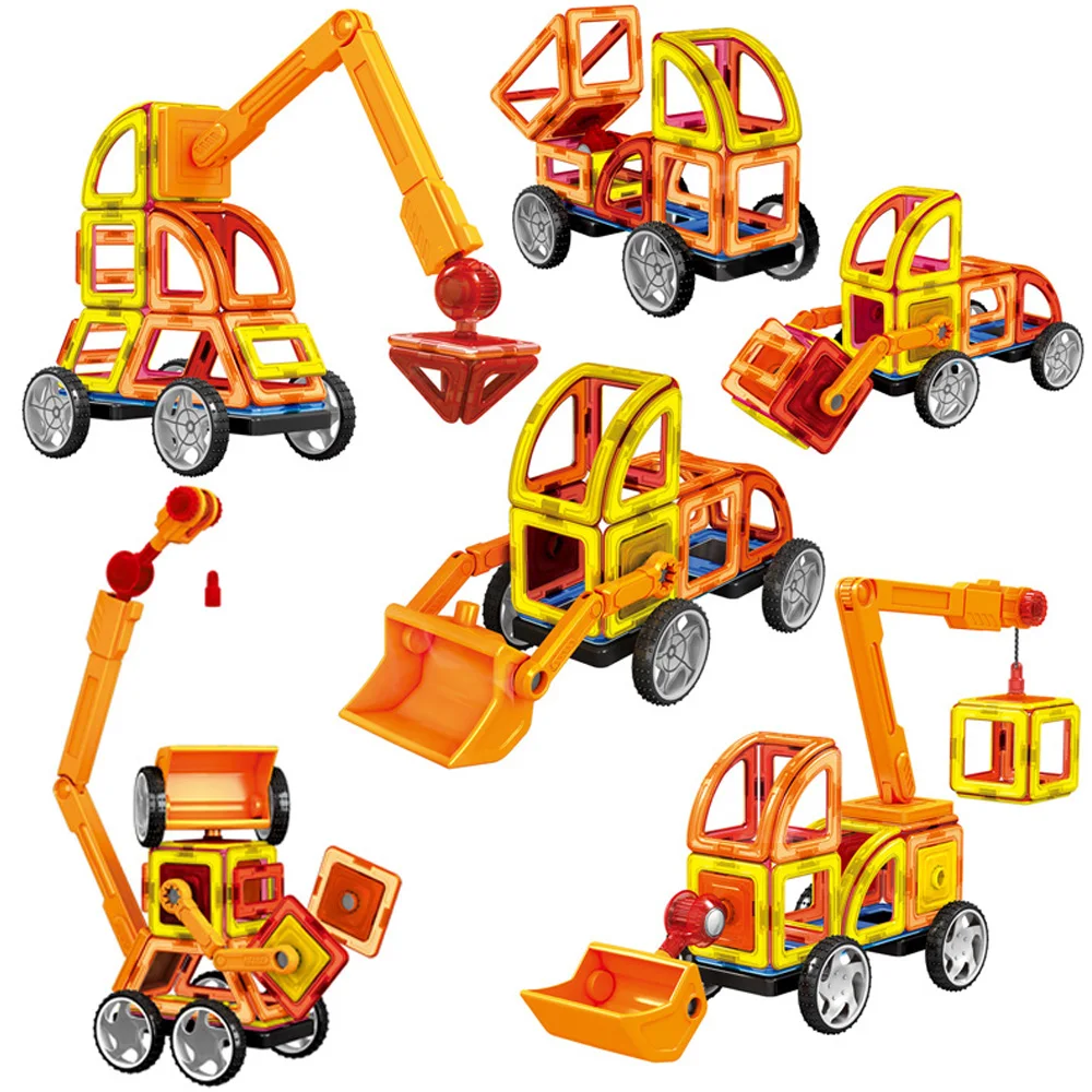 60 шт. 3D DIY Магнитный Строительный набор с коробкой модель и строительная игрушка пластиковые магнитные блоки Развивающие игрушки для детей Подарки