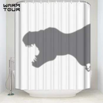 

Bath Shower Curtains Funny Dinosaur Shadow Silhouette - Decorative Mildew-resistant Bathroom Decor Sets 72" x 78"