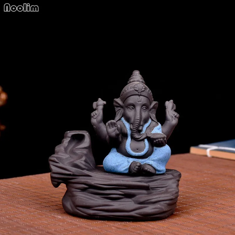 NOOLIM Ganesha курильница для благовоний горелка Бог слон эмблема благоприятный и успех керамическая конусная кадильница домашний декор с 20 шт. конусов