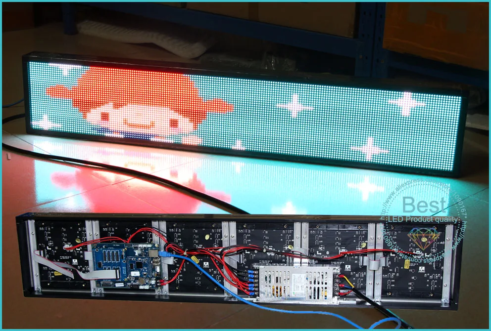 SMD P5 RGB светодиодный дисплей Панель, крытый полноцветный светодиодный рекламный знак, W4" x H8.3"(192 пикселей* 32 пикселей