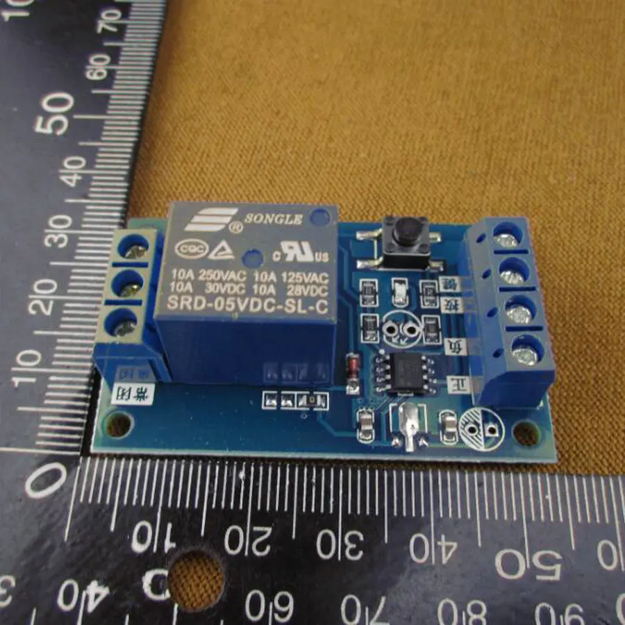 Touch button to start and stop the bistable latching relay ...