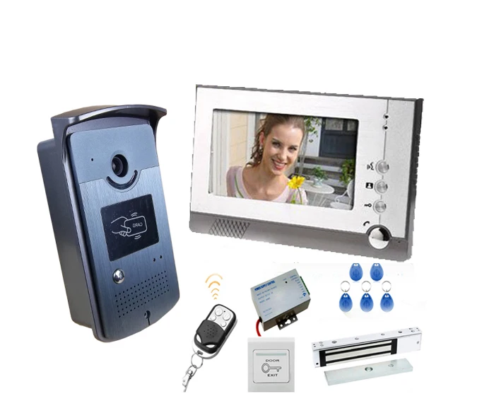 

YobangSecurity Video Intercom 7"Inch Video Door Phone Doorbell Camera KIT RFID Access Control With Door Lock Remote Controller