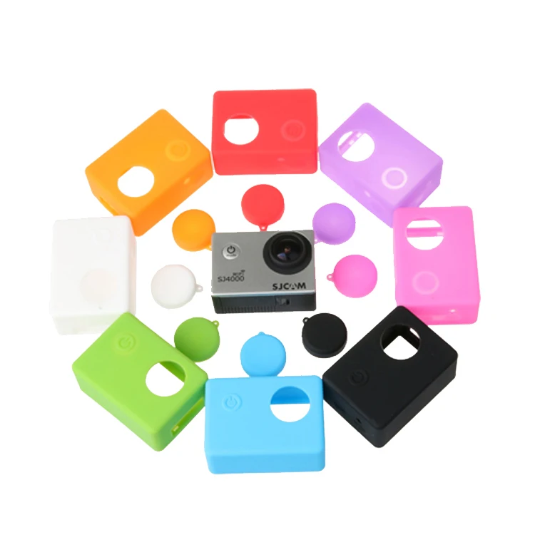 

Silicone Case Protection Rubber Silica gel House + Lens Caps For SJ4000Wifi SJ4000 Accessories