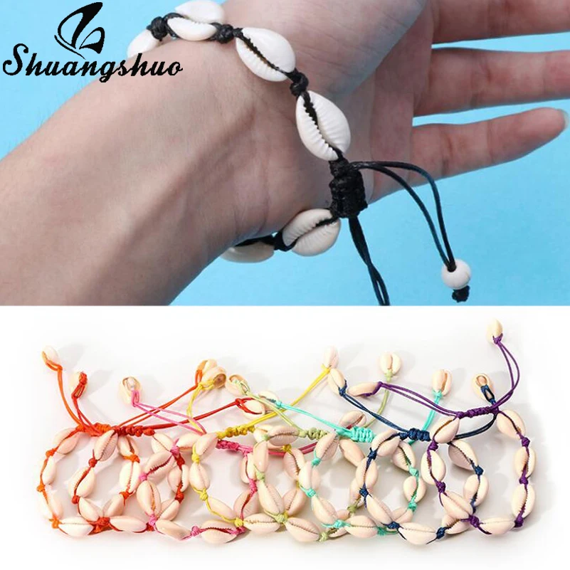 

Shuangshuo Bohemia Shell Women Bracelet Seashell Bracelets Hand Knit Bracelet Shell Bracelets Beach Jewelry pulseras mujer 2019