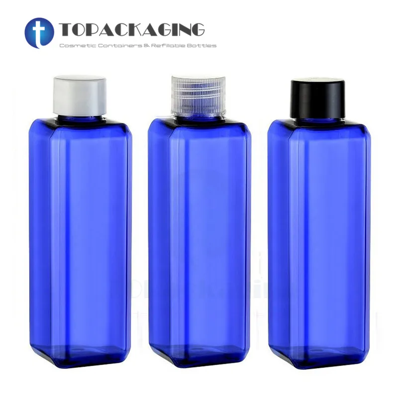 30PCS*100ML Blue Square Plastic Screw Cap Bottle Empty Shampoo Cosmetic Container Makeup Shower Gel Essence Oil Refillable Pack traveler s blue regular блокнот pack 01