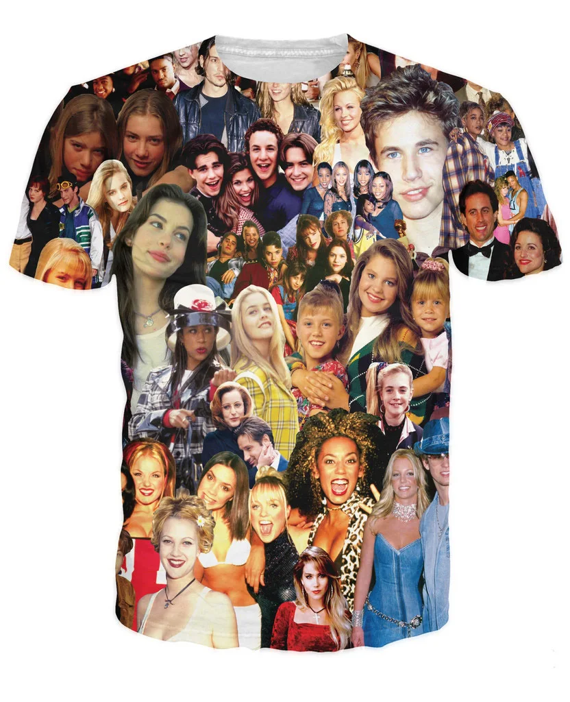 

90s Stars Paparazzi T-Shirt Favorite 90's Stars Actors Icons 3d Print T Shirt Women Men Tops Tees Shirts