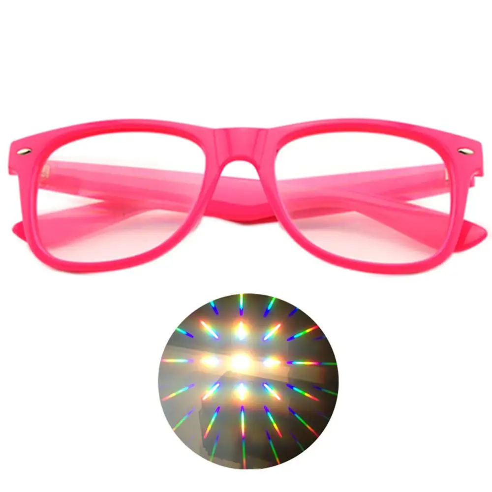 Pink Color 1 шт. HONY 3D конечная Дифракционная Glasses-3D Призма эффект EDM Радужный стиль Rave Frieworks Звездная буря очки для фестивалей - Цвет: Pink Color