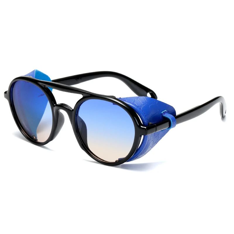 Steampunk Sunglasses Top One-oice Men Sun Glasses Round Glasses Women Driving Gradient Black Sunglass Goggle UV400 Oculos de sol